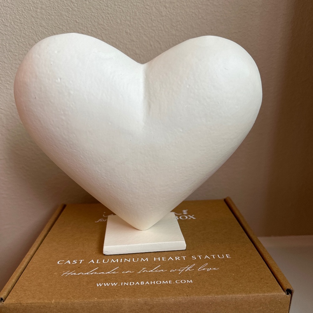 Cast Aluminum Heart Statue (NEW in box)